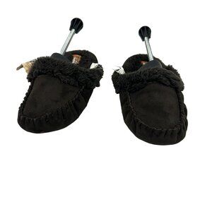 Mudd Youth Girls Cross Shopping Brown Faux Fur Slippers Size XL